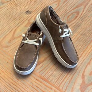 Ariat Brown and White Boat Shoes